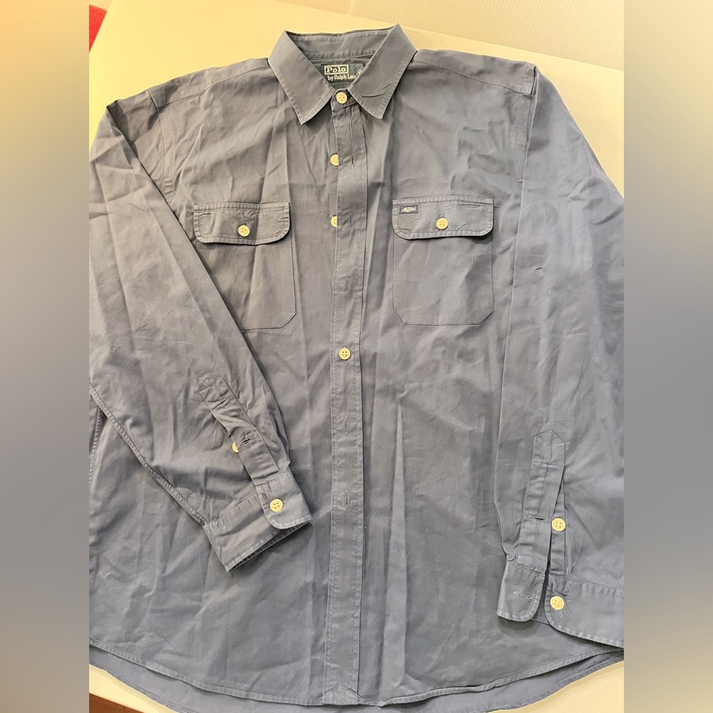 Pole long‎ sleeve button up. Navy blue XL